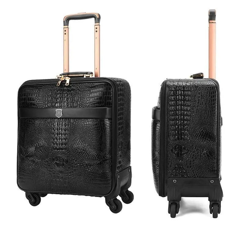 Valise Cabine Aspect Peau de Crocodile - Voyage Serein