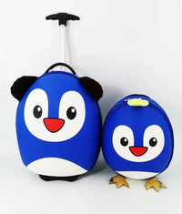 1 Valise et 1 sac à dos Pingouins bleus