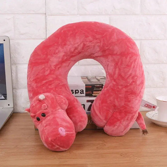 Coussin de Voyage  hippopotame Rouge - Voyage Serein