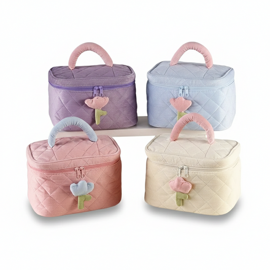 Vanity de voyage Velours Côtelé Tulipe