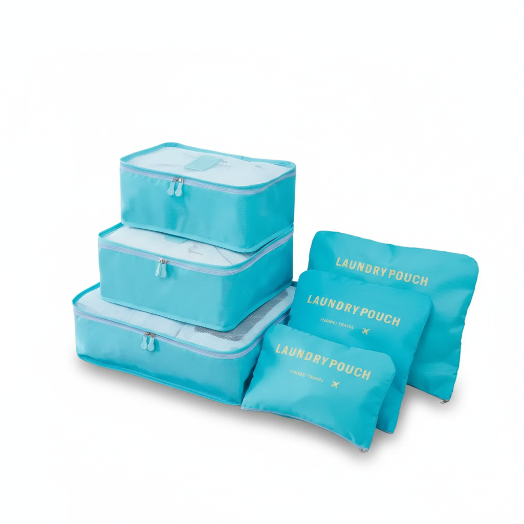 Organisateur de valise Laundry Pouch Lot 6 Bleu Ciel