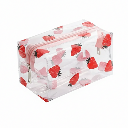 Trousse Toilette Femme Transparente Look Fraise