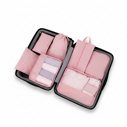 Organisateur de valise To Travel To Live Lot 7 Rose