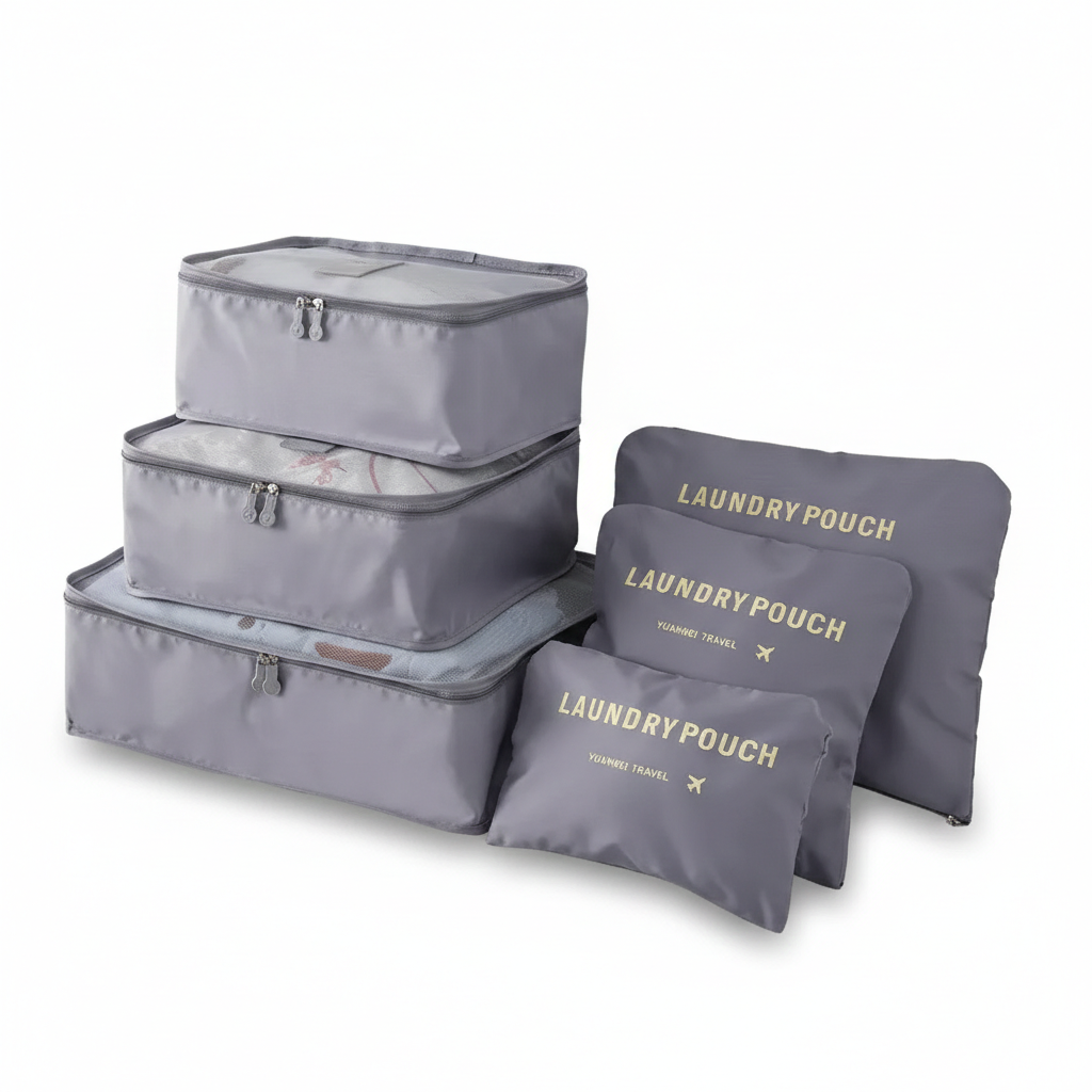 Organisateur de valise Laundry Pouch Lot 6 Gris