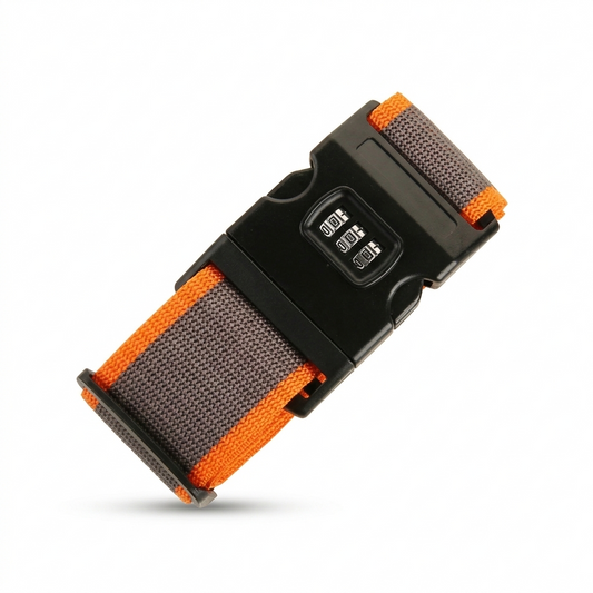 Sangle Valise Sécurité à Code Lot de 2 Orange et Gris