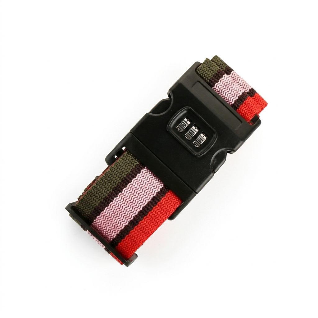 Sangle Valise Sécurité à Code Lot de 2 Gris, Rose et Rouge x2