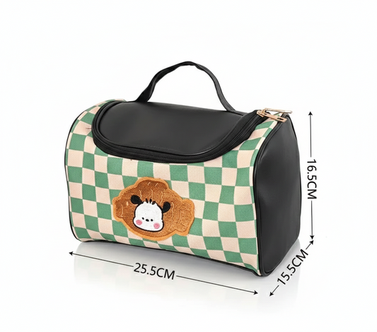 Trousse de Toilette Bebe Look Chien et Damier Vert