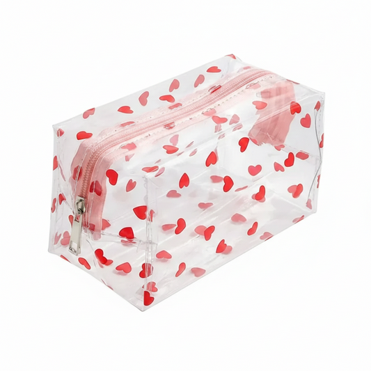 Trousse Toilette Femme Transparente Look Coeur