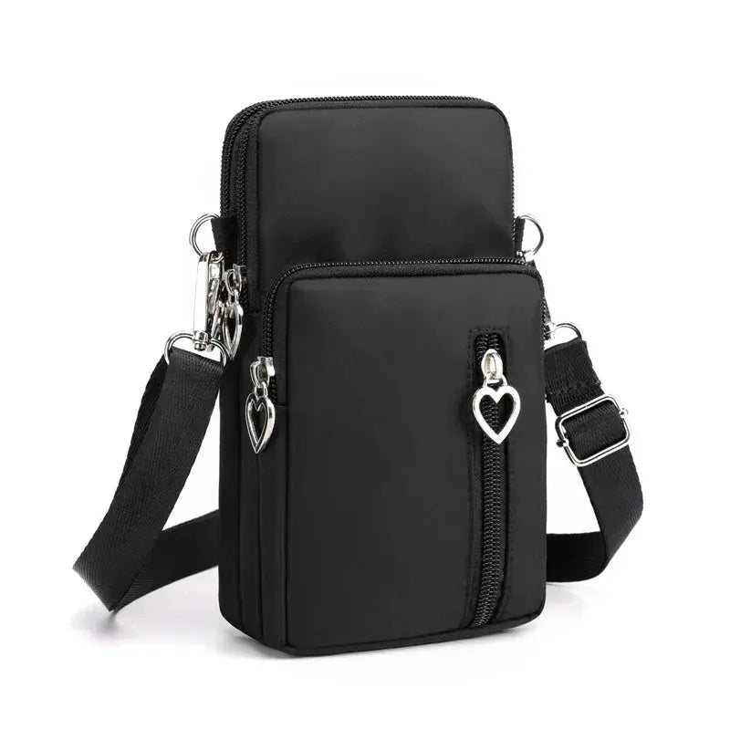 Mini Sac à Bandoulière pour Téléphone et Cartes Coeur - Voyage Serein