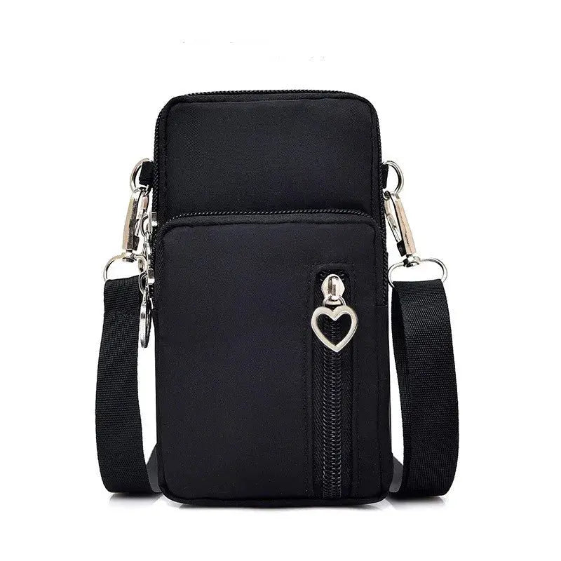 Mini Sac à Bandoulière pour Téléphone et Cartes Coeur - Voyage Serein