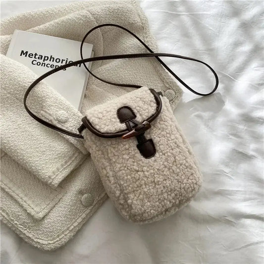 Mini Sac à Bandoulière pour Téléphone et Cartes Laine - Voyage Serein