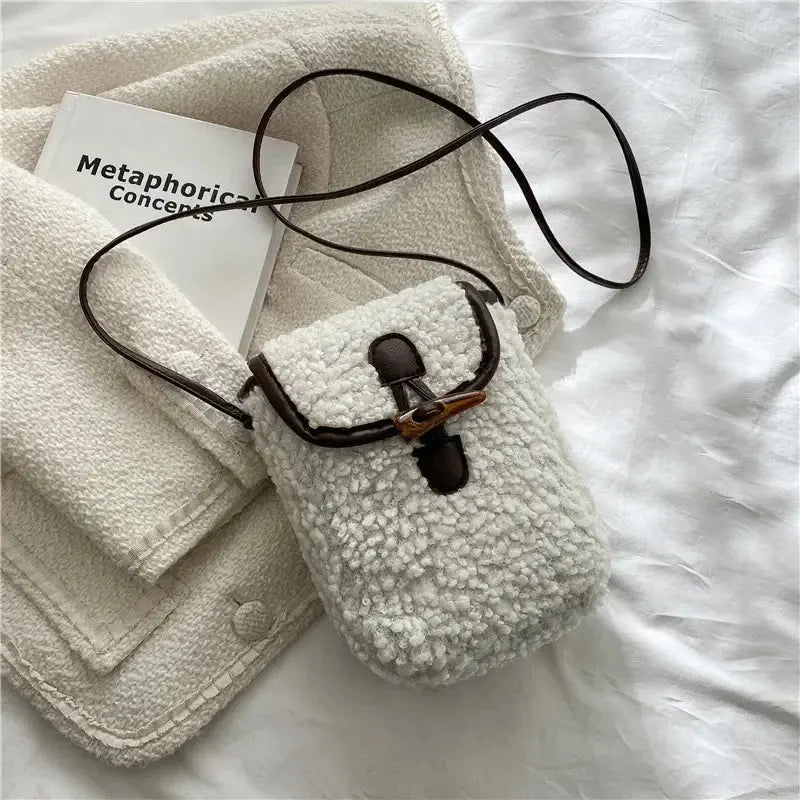 Mini Sac à Bandoulière pour Téléphone et Cartes Laine - Voyage Serein