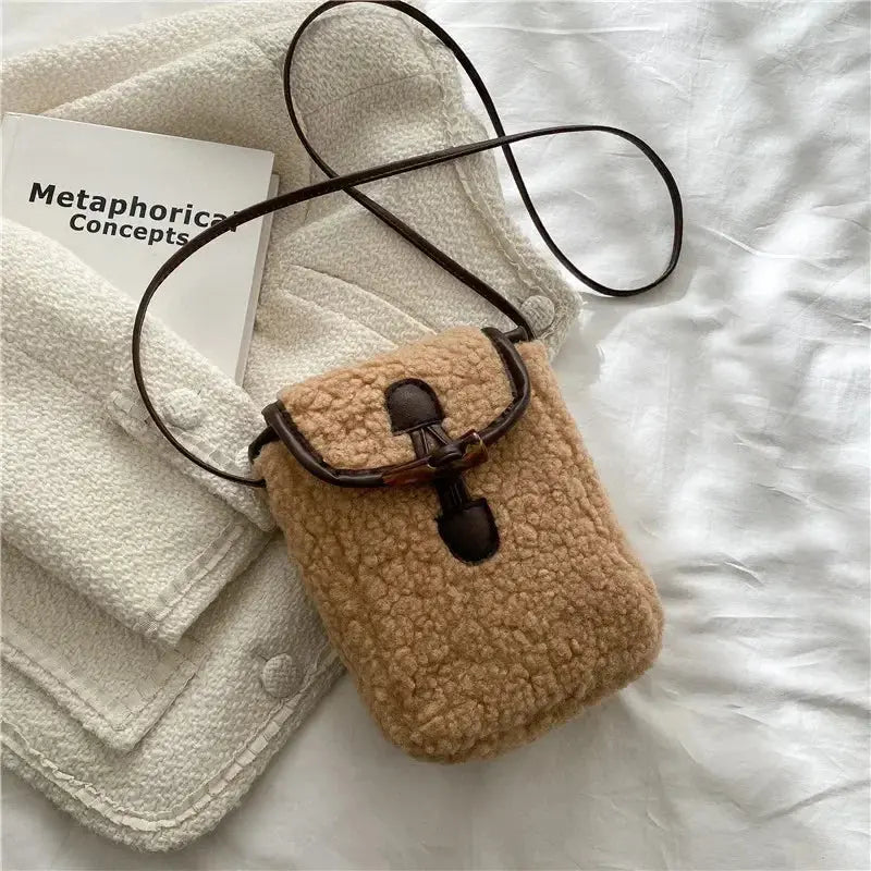 Mini Sac à Bandoulière pour Téléphone et Cartes Laine - Voyage Serein