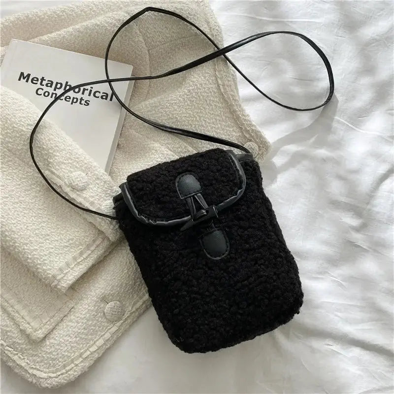 Mini Sac à Bandoulière pour Téléphone et Cartes Laine - Voyage Serein
