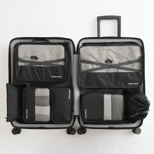 organisateur de valise dream travel noir set de 7
