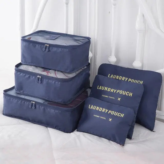 Organisateur de valise Laundry Pouch Lot 6 Bleu Foncé - Voyage Serein