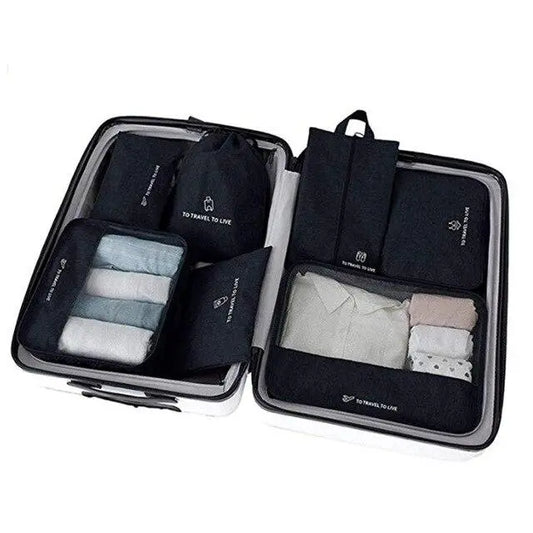 Organisateur de valise To Travel To Live Lot 7 Noir - Voyage Serein