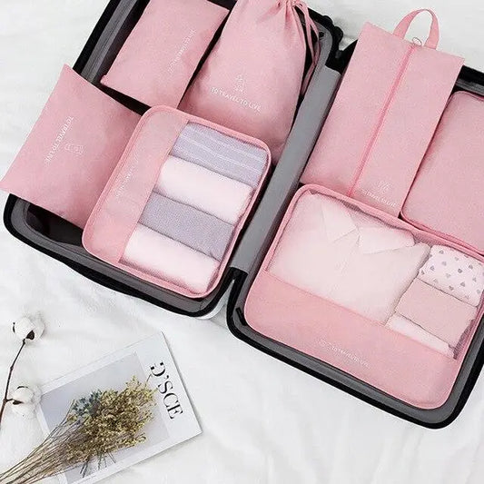 Organisateur de valise To Travel To Live Lot 7 Rose - Voyage Serein