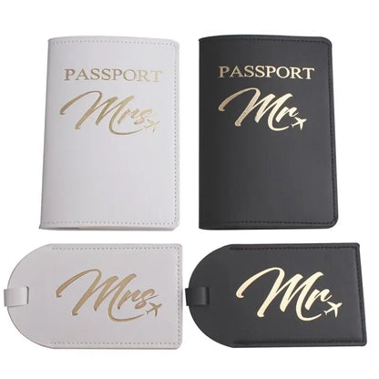 Porte Passeport et Étiquettes Valise Couple Mr & Mrs - Voyage Serein