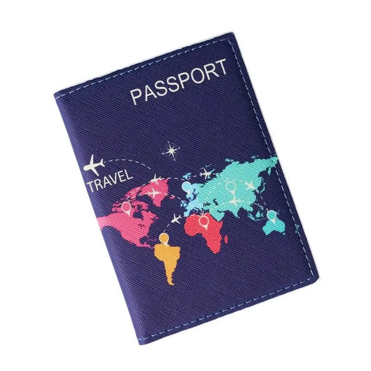 Protege Passeport Carte du Monde Colorée - Voyage Serein