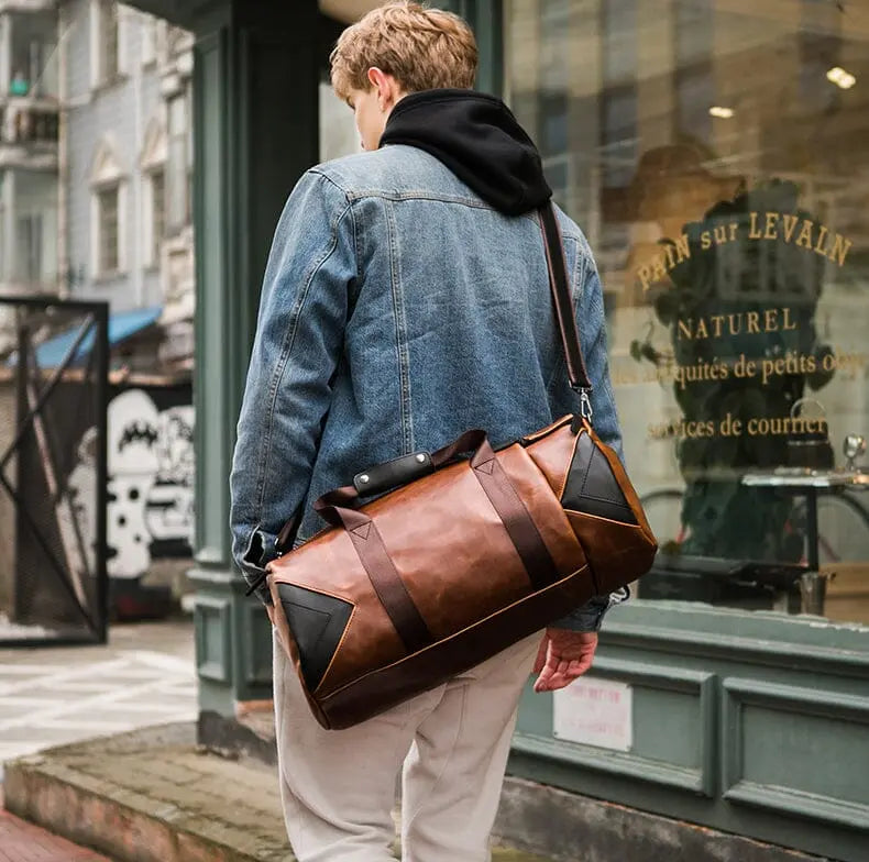 Sac de Voyage Escapade Vintage Cuir Marron - Voyage Serein