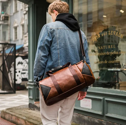 Sac de Voyage Escapade Vintage Cuir Marron - Voyage Serein