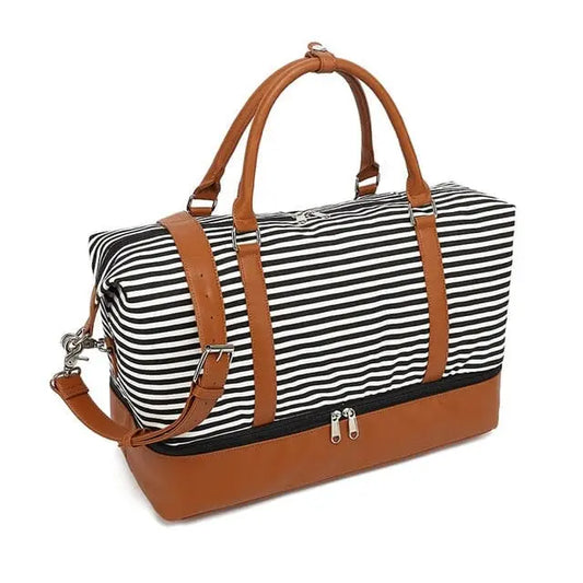sac de voyage femme week end rayures marines