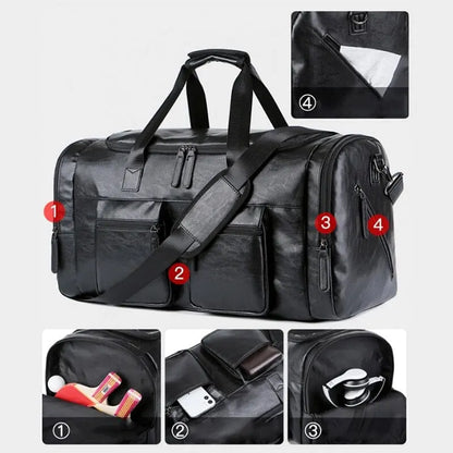 Sac de Voyage Vintage Cuir Multifonctionnel - Voyage Serein