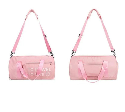 Sac de Voyage avec Poche Chaussures "To Travel To Live" - Voyage Serein
