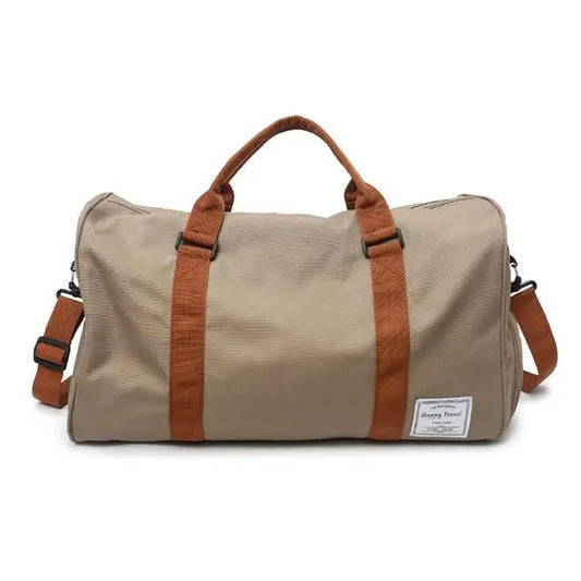 Sac de Voyage avec Poche à Chaussures Camel - Voyage Serein