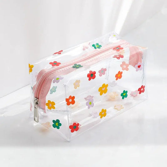 Trousse Toilette Femme Transparente Look Fleur - Voyage Serein