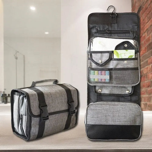 grande trousse toilette homme à suspendre dépliante