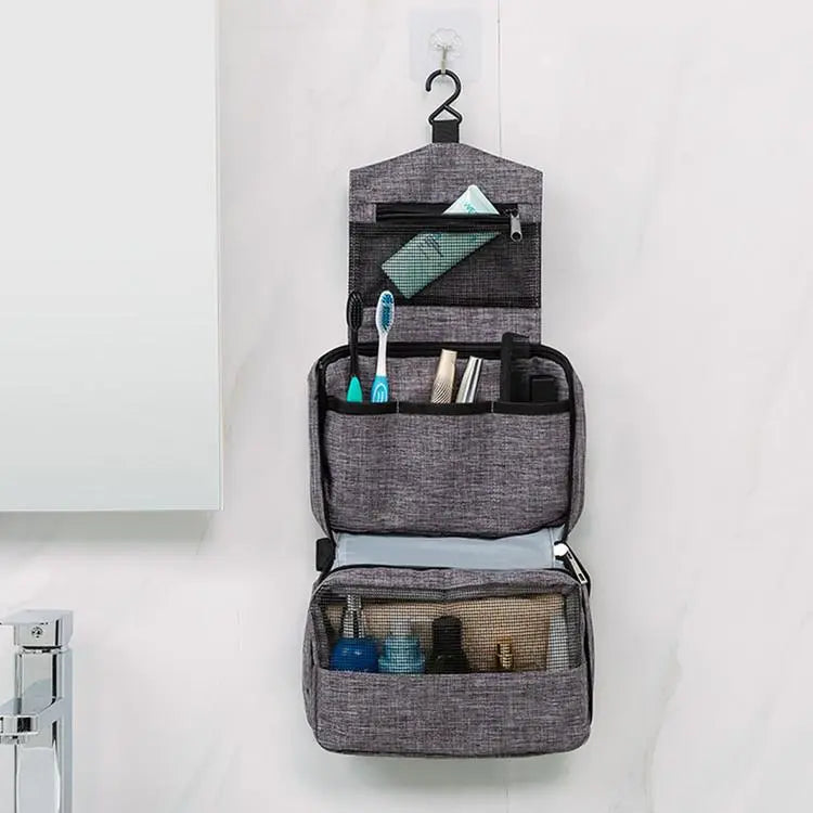 Trousse de Toilette à Suspendre Look TravelBasics Grise - Voyage Serein