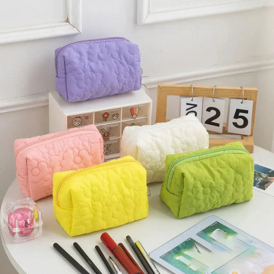 Trousse de toilette femme matelassée à fleurs - Voyage Serein