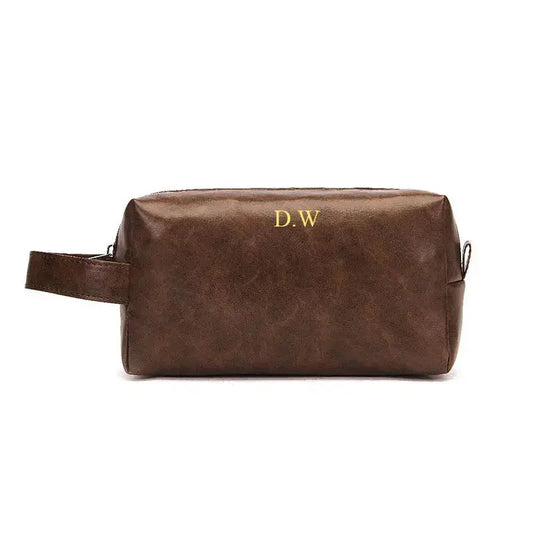 Trousse toilette Homme Vintage Initiale Personnalisée - Voyage Serein