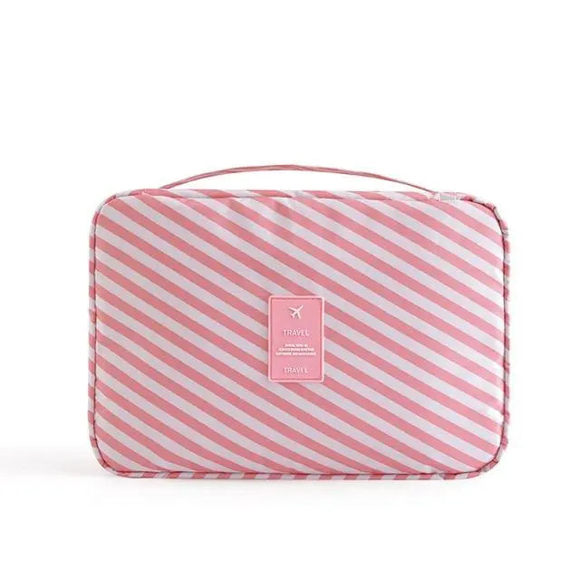 Trousse toilette femme Rayures Roses - Voyage Serein