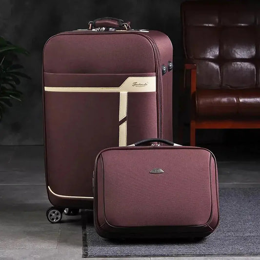 Valise Cabine Élégante en Tissu - Voyage Serein