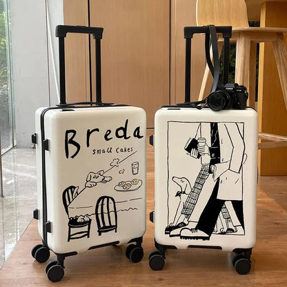 Valise Cabine à Motif Artistique - Voyage Serein