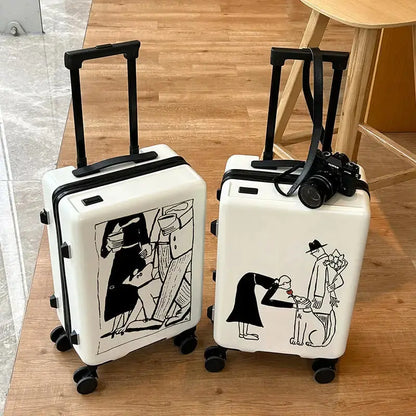 Valise Cabine à Motif Artistique - Voyage Serein