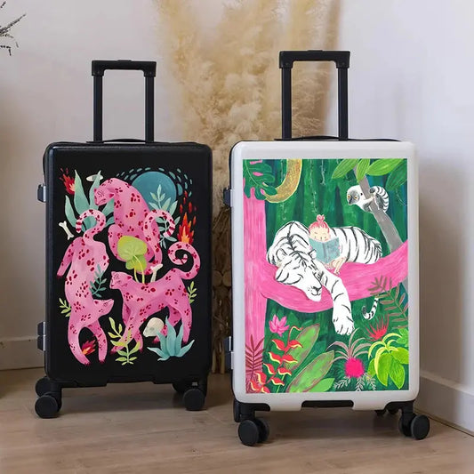 Valise Cabine à Motif Félin Artistique - Voyage Serein