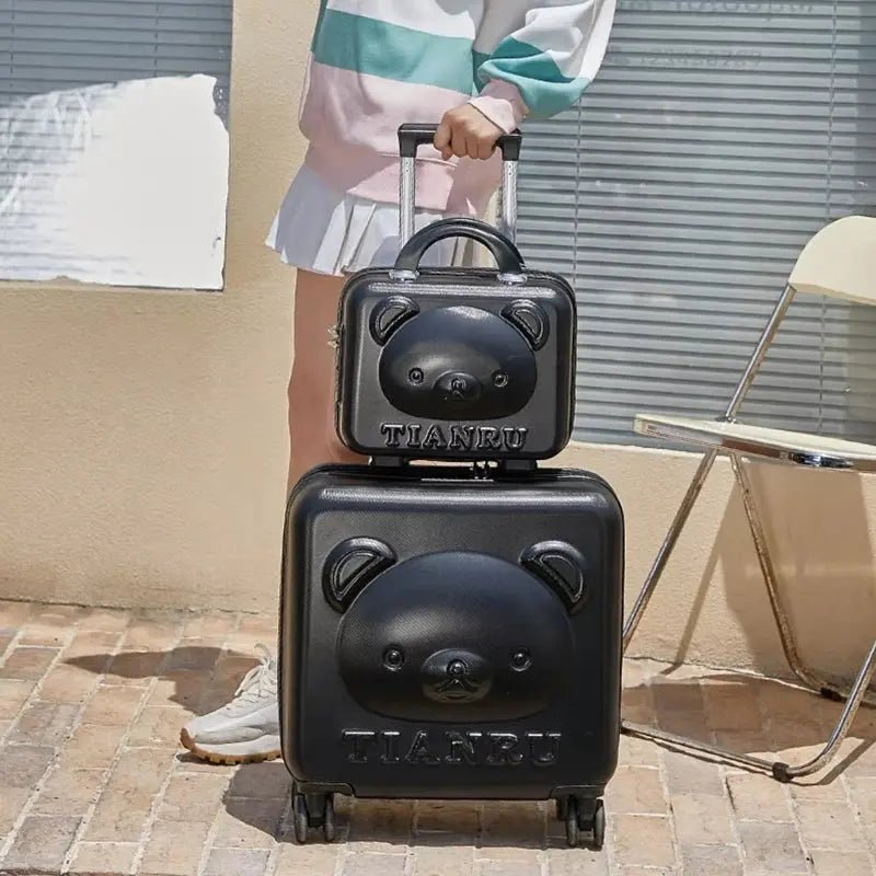 Valise Femme Modèle Ours en relief - Voyage Serein