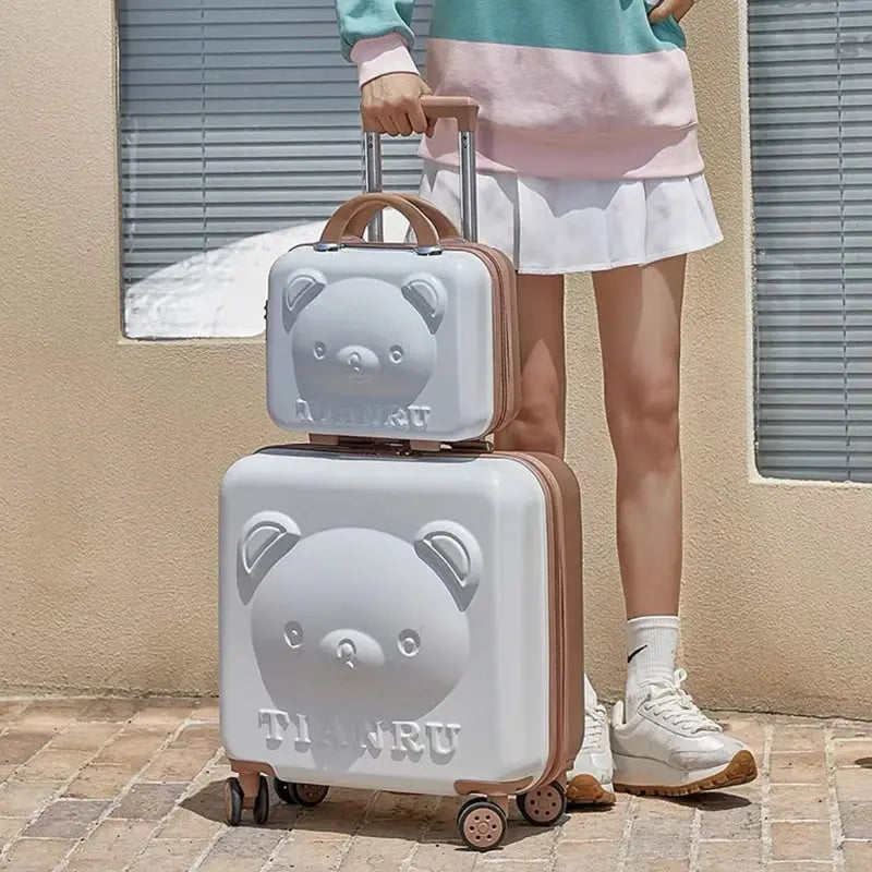 Valise Femme Modèle Ours en relief - Voyage Serein