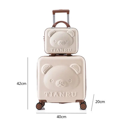 Valise Femme Modèle Ours en relief - Voyage Serein