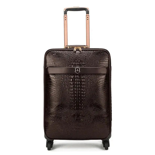 Valise Soute Aspect Peau de Crocodile - Voyage Serein